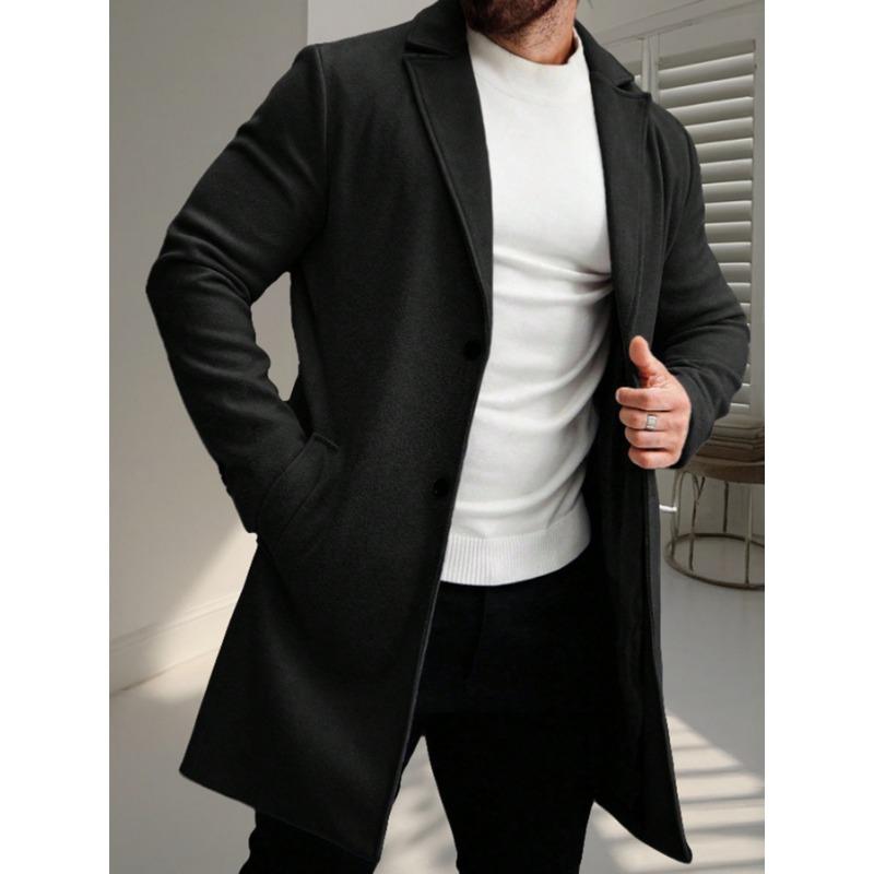 Весенне-осенняя новая классическая универсальная деловая и высококлассная однобортная повседневная куртка-ветровка S чёрный