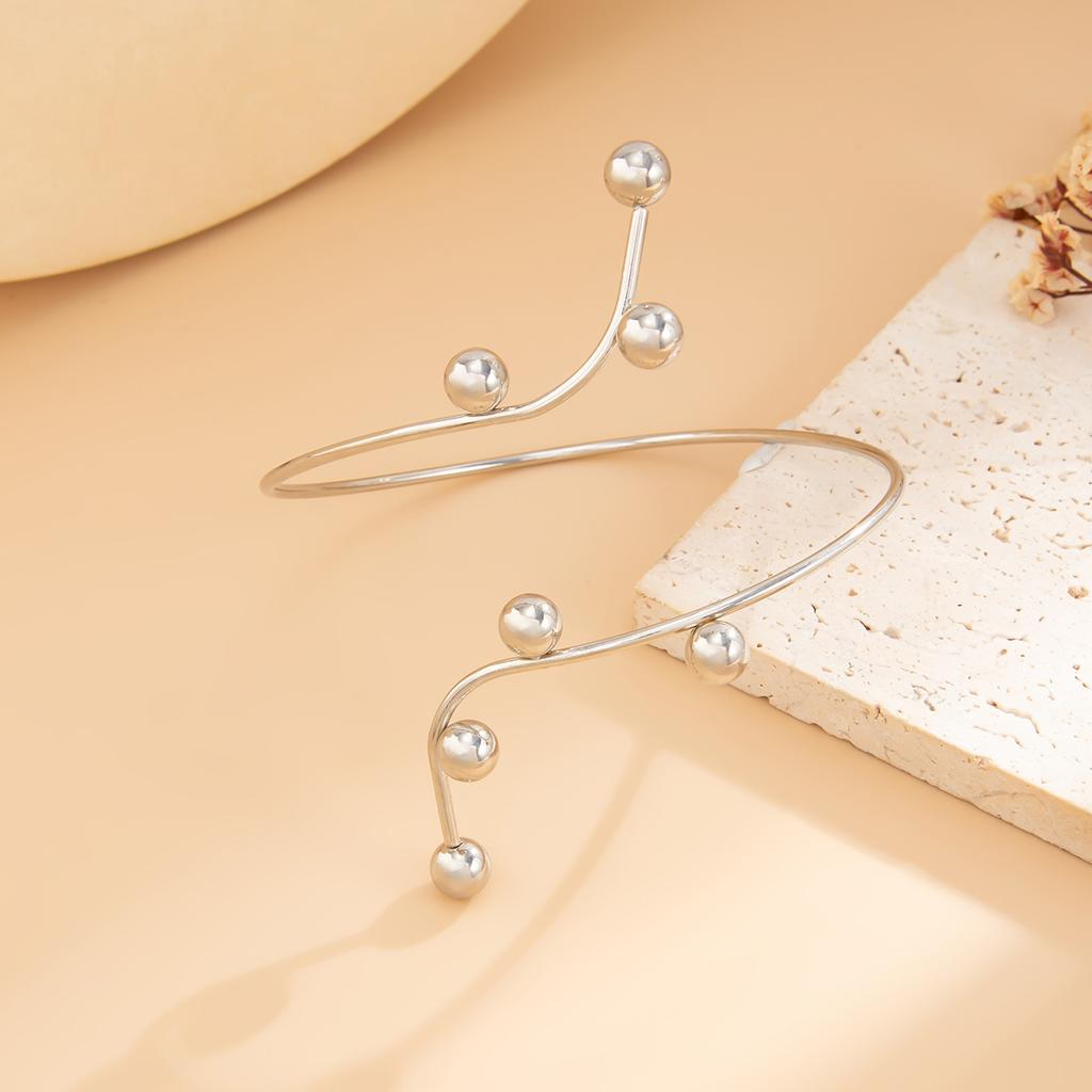 Opening Cuff Bracelets Women Jewelry Gold Silver Armband Arm Chain Alloy Line Weave Body Chain Circle Upper Arm Bracelet