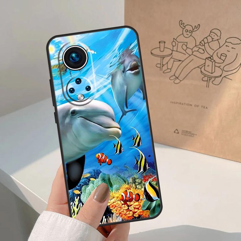 Cute Dolphin Ocean For Honor Magic 8 Pro 5 6 7 Lite Case For Honor Win RT 200 400 50 70 90 X8b X9a X9b X9c X9d