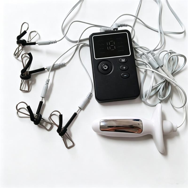 8 Modes Electric Shock Anal Butt Plug Prostate Massage Sex Toys for Men Women Metal Nipples Clips Silicone Breast Sucker PumpsGood product