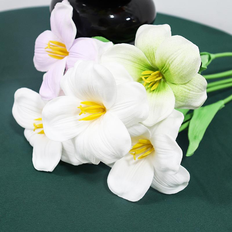 40cm Smiling Brownie Tulip Simulation Flower Wedding Bouquet Fake Tulip Interior Decoration PU Simulation Tulip
