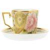 Noritake Coffee Cup & Saucer, 160cc, Homage Collection, Light Green Rose Design, Fine Porcelain (Premium White), T2402/H-770