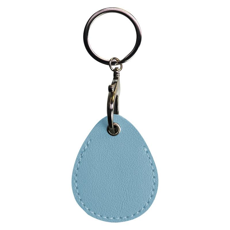 Customized leather water drop small card cover, keychain protective cover, elevator card cover ins community access card cover, customized oem.