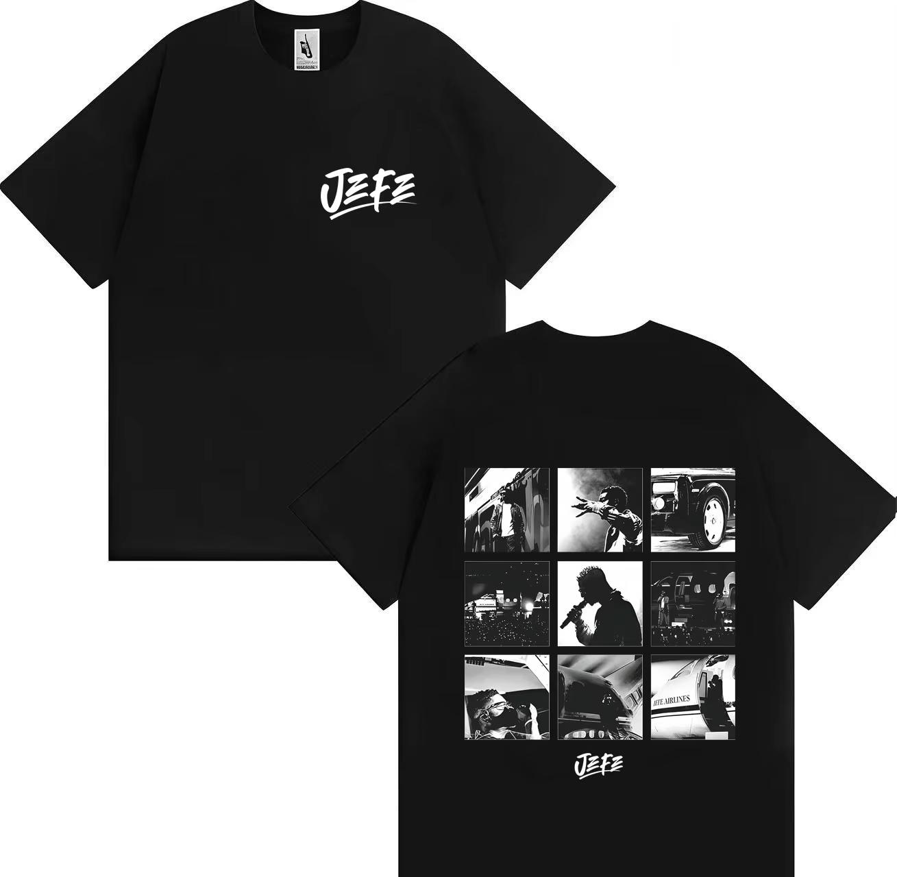 

2026 Rapper Ninho Jefe Harajuku T-shirt, Men s and Women s Hip-hop Fashion Summer Casual Short-sleeved Cotton Y2K Bug - Men s... S разноцветный