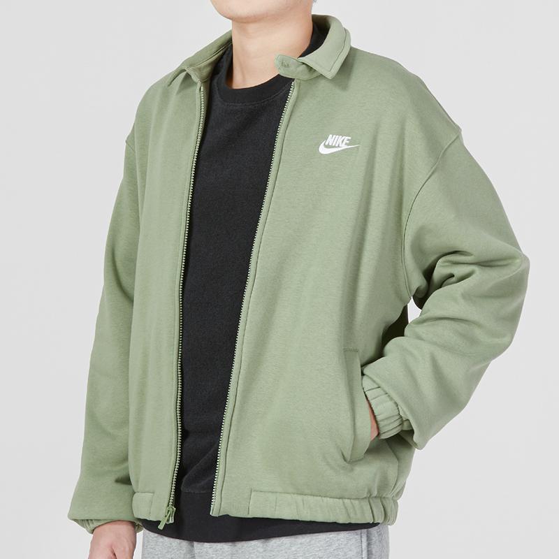 Nike Solid Color Logo Sport Casual Stand Collar Jacket Men Jacket Green DX0540-386
