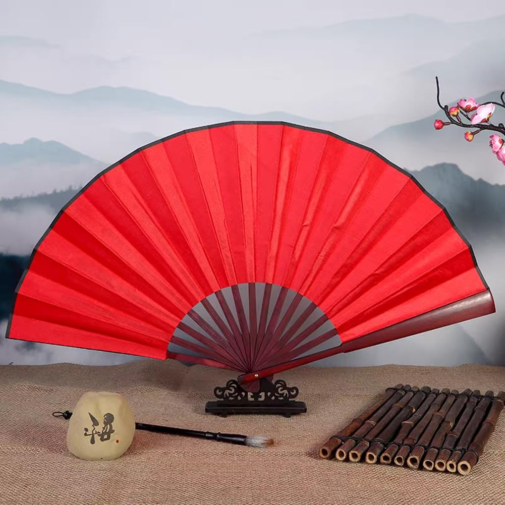 VGEBY Japanese-style Fan, Dance Fan, Prop, Lightweight, for Dancing, Japanese Dance, Modern Dance, Folk Songs (red)