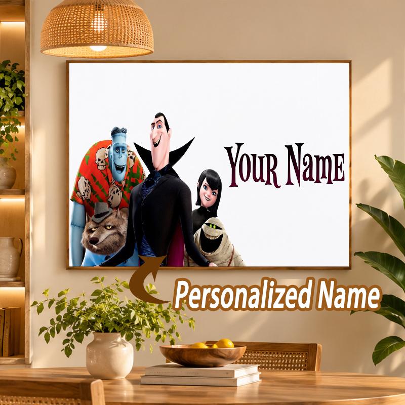 Custom Name Hotel Transylvania 5D Diamond Painting Personalized Full Drill Diamond Art Kit Gift