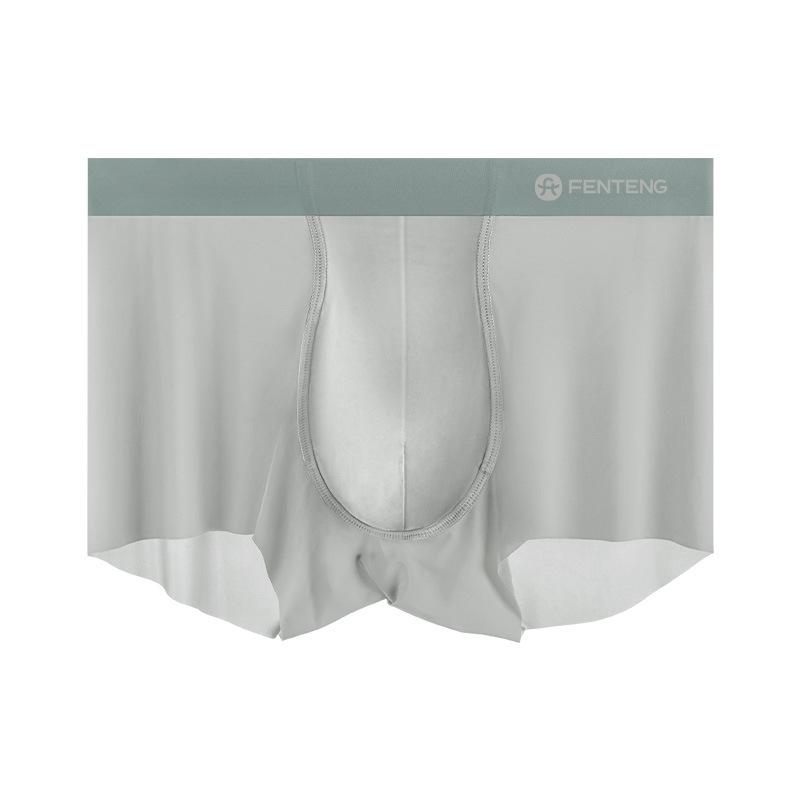 3pcs Men's Seamless Ice Silk Underwear Ice Silk Mid Waist Breathable Antibacterial Underwear for Men
