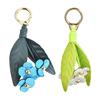 Bag Pendant Imitation Leather Flower Design Handbag Ornament with Metal Buckle Scratch-Resistant Floral Keychain Commuter Bag Accessory