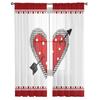 Valentine 'S Day Red Heart Arrow Modern Tulle Curtains For Living Room Bedroom Home Kitchen Window Sheer Curtains