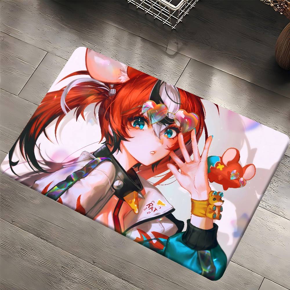 Игра H-HololiveS H-Hakos Baelz Аниме Коридорный Ковер Стираемый Нескользящий Коврик для Зоны Дивана и Кресел в Гостиной Кухонный Коврик Придверный Коврик 40x60 cm