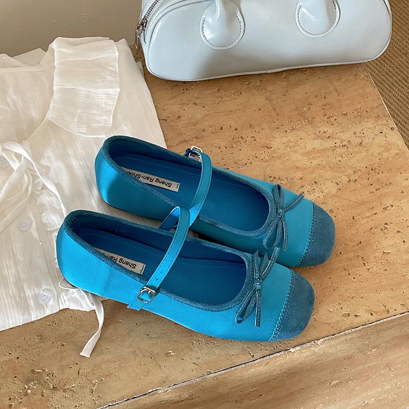 Pantofi de balet noi de primăvară cu fundă-fluture pentru femei, pantofi de modă pentru exterior, pantofi de rochie pentru femei, pantofi plați cu talpă moale în stil stradal