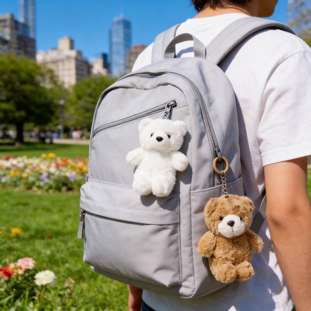 Plush Teddy Bear Keychain With Pp Cotton Filling For Kids And Adults