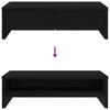 Dual Monitor Stand with Drawers Black Oak Effect 50 X 27 X 15 Cm