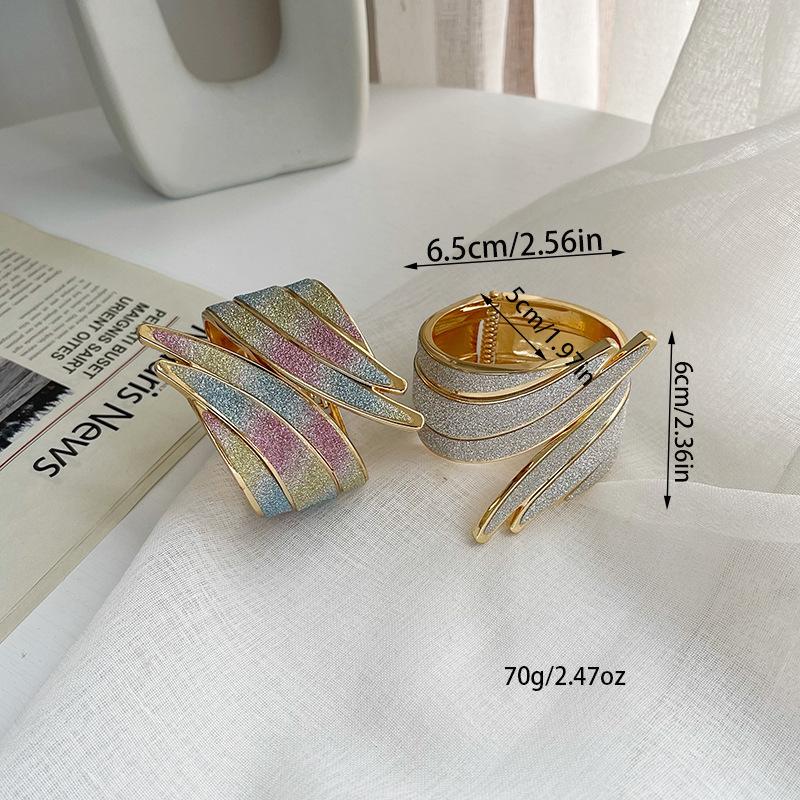 European and American Fashion Punk Metal Exaggerated Angel Wings Temperament Open Diamond Bracelet Metal Matte Shiny Jewelry