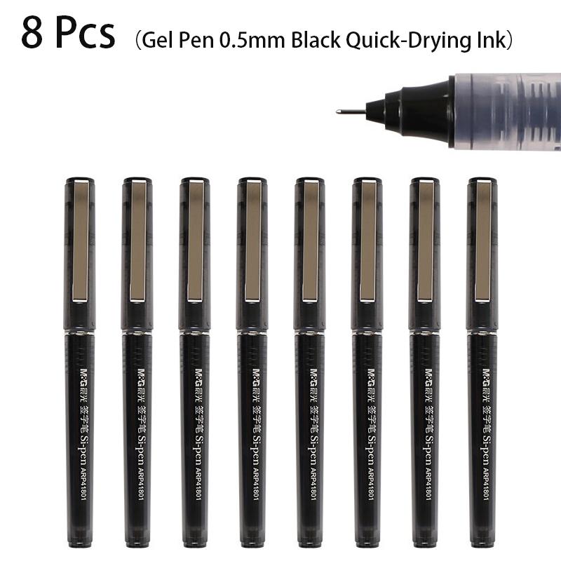 M&G 4/8/12/10/20pcs Gel Pen&Refill Set 0.5mm Black Red Blue Quick-drying Ink Water-based Ballpoint Pen Office Writing Stationery