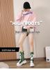 Women's 2026 Autumn/Winter British Style Dr. Martens High-Top Canvas Boots with Thick Sole and Round Toe