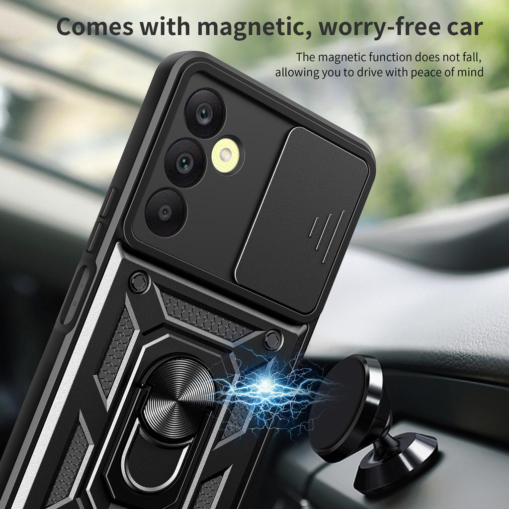 For Samsung Galaxy A25 5G (Global) (161.0 X 76.5 X 8.3mm) Case Anti-scratch PC+TPU Protective Cover with Slide Lens Lid