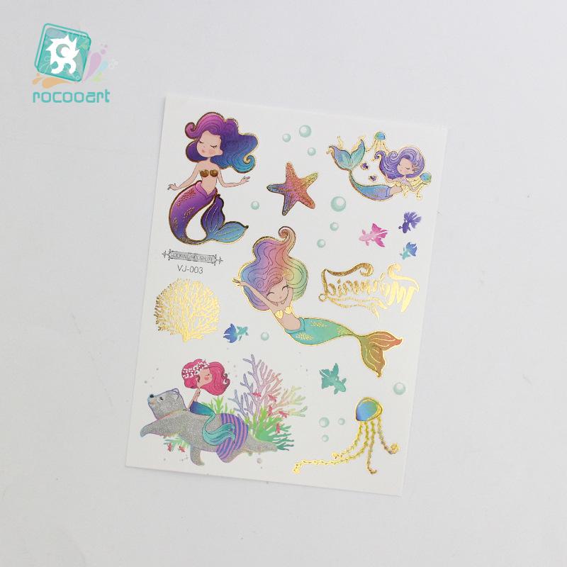 Mermaid and Cross-Border Hot Stamping Tattoo Stickers - Fashionable European & American Design 160*120MM