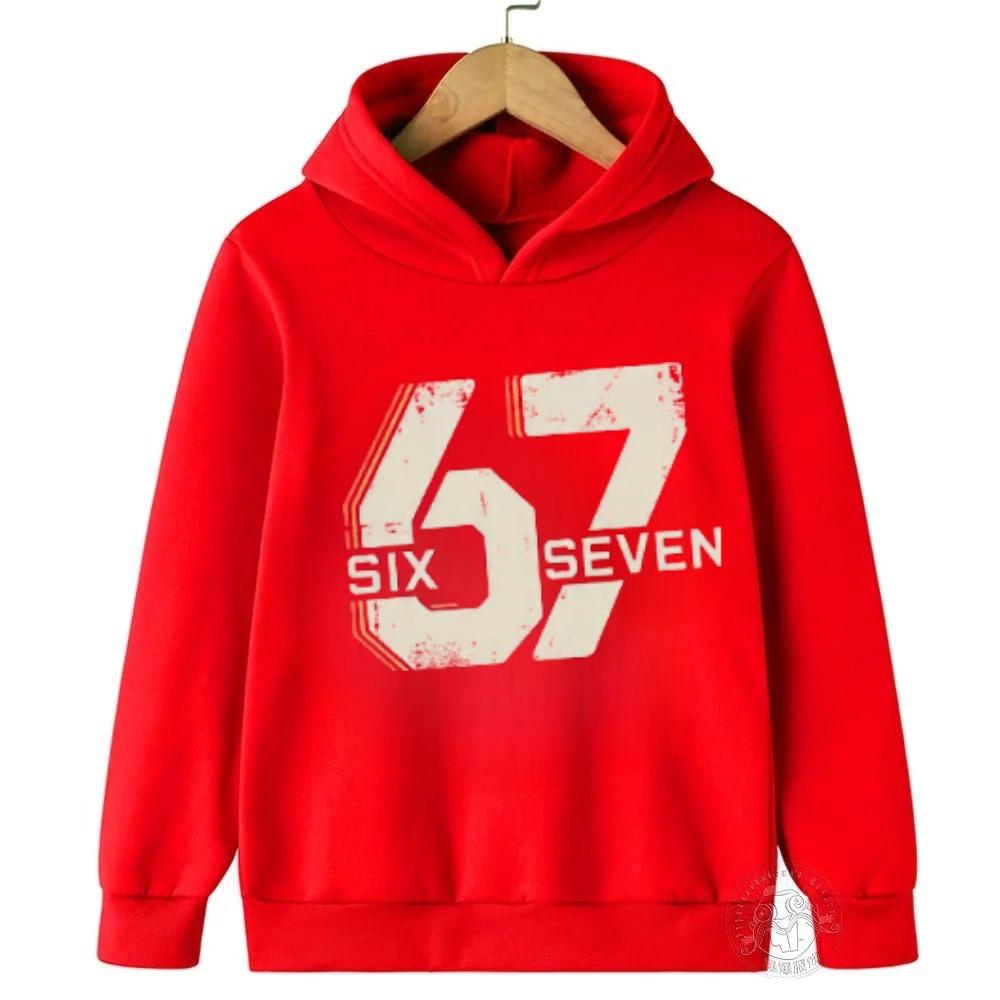 Unisex Graphic Fun 67 Men's Hooded Pullover Sweater Long-sleeved Stylish Street Style Long-sleeved Women Clothing Top