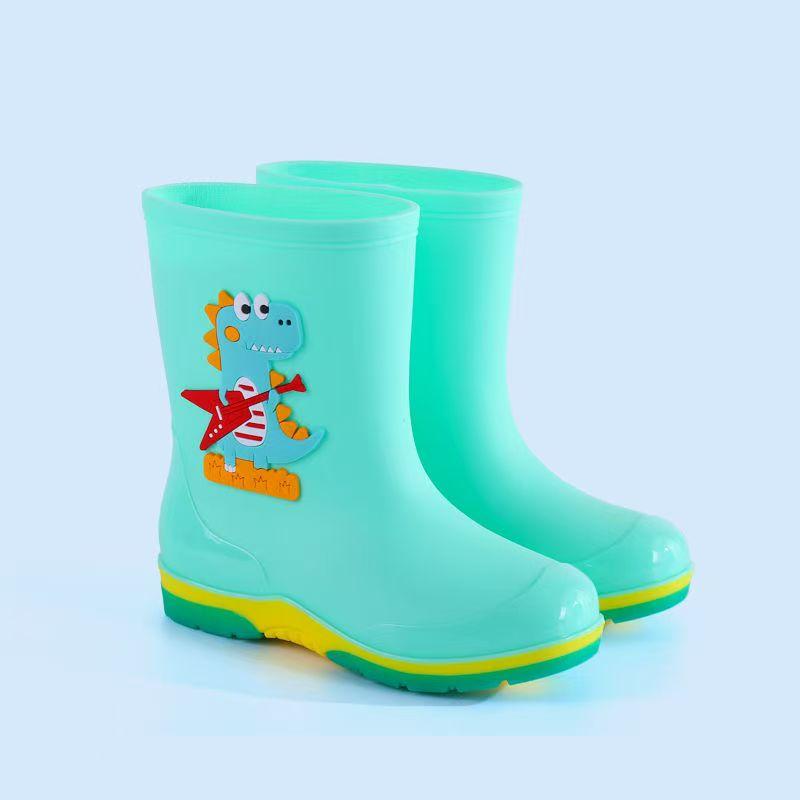Cartoon Waterproof Kids Rain Boots Warm Cotton Lined Non-Slip Rubber Shoes for Boys Girls Comfortable Toddler Water Shoes
