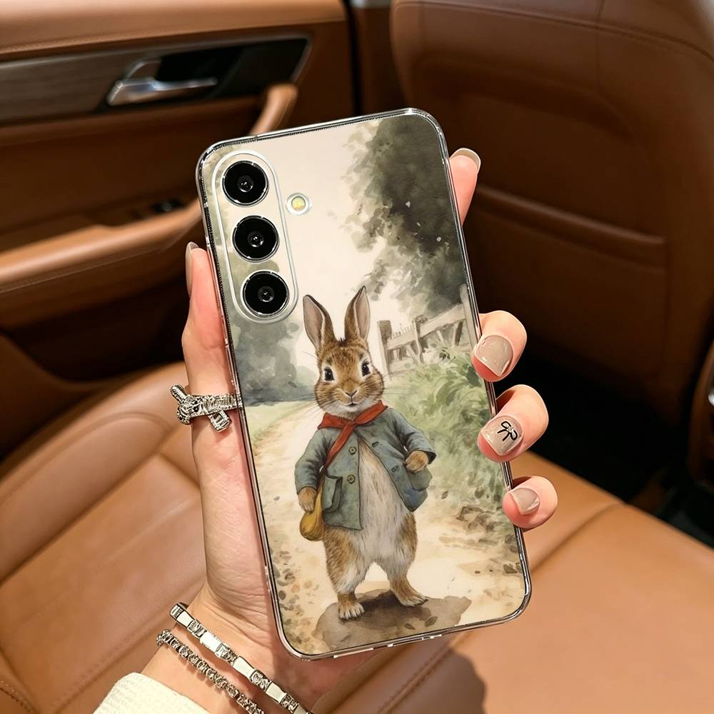 Cute R-Rabbit P-Peter Clear Phone Case for Samsung Galaxy A71, A70, A52, A51, A40, A30