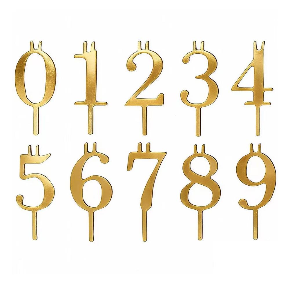 Stainless Steel Number Birthday Candle Holder Reusable Cake Candlestick  Anniversaries Event