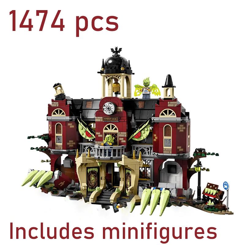 Newbury Haunted High School compatible 70425 Building block toys Kit, School Playset Interactive Augmented Reality (1,474 Pieces