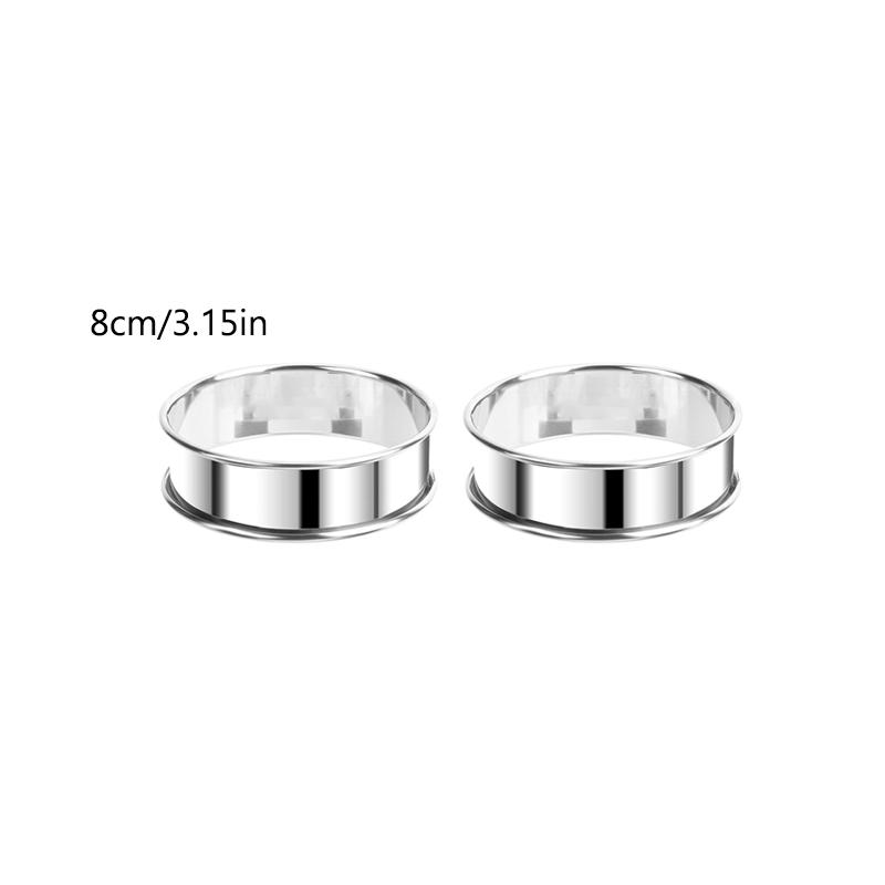 

2pcs Stainless Steel Double Rolled Baking Circle Tart Ring Fruit Pie Cake Cookie Molds 10cm 8cm for Kitchen Biscuit Pastry