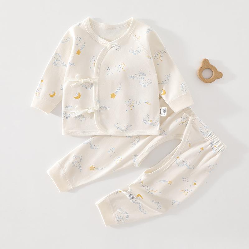 Vêtements bébé 100% Coton - Ensemble Haut & Pantalon à Entrejambe Ouvert pour Garçons et Filles