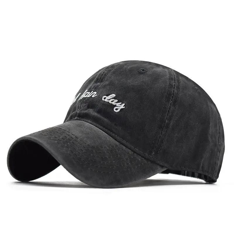 Summer Washed Old Baseball Caps For Men Casual Denim Embroidery Bad Hard Day Women Outdoor Snapback Trucker Hat Gorras Casquette