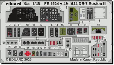 eduard Zoom Boston III Piezas Grabadas Piezas de Modelismo de Plástico HK EDUFE1534 1/48 DB-7 (para Modelo) (Avión)