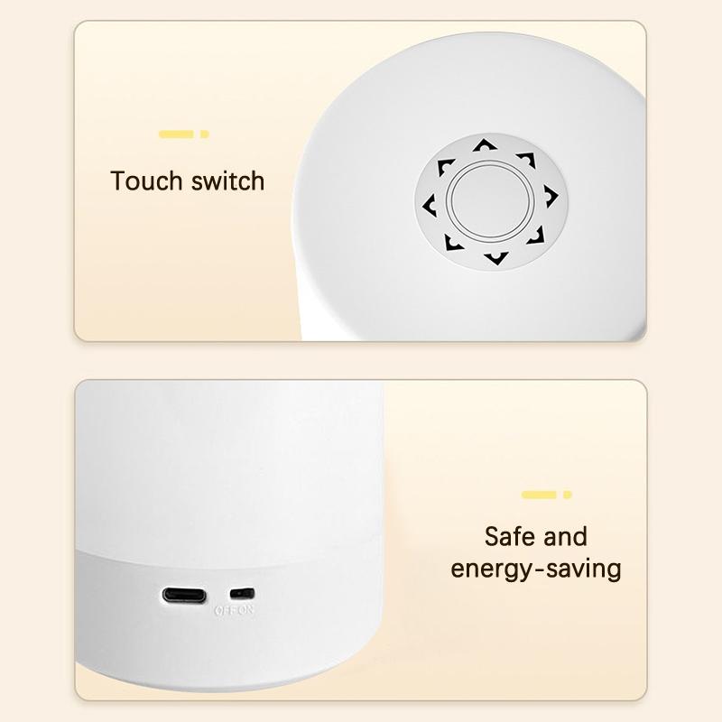 3 Farge Berøring Nattlampe USB-lading Nattlys Nattstemningslys Soverom Nattbordslampe Hjemmedekorasjon Barn Nattlampe