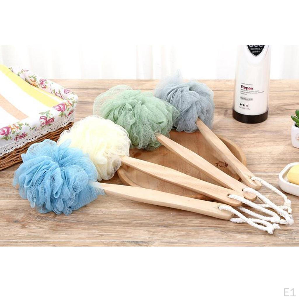 2Pcs Back Scrubber Bath Shower Mesh Sponge Exfoliating Body Wash Puff Clean