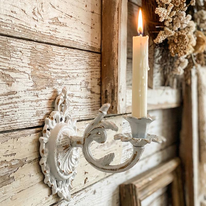 European Retro Geometric Wall-Mounted Candle Holder for Hotel and Restaurant Décor