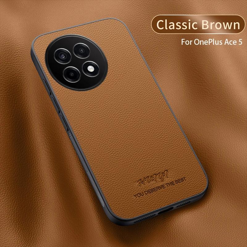 For Oneplus 13R ACE 5 Pro Car Built-in Magnetic Cover for Oneplus 13 Luxury Business Leather Soft Frame Matte Protective Case