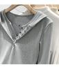 Korean Style Faux Two-Piece Hooded T-Shirt for Women, Slim-Fit & Flattering, Autumn/Winter 2026