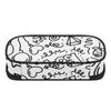 Pencil Pouch Printed 300D Polyester Zipper Closure with Mesh Storage Layer Removable Divider and Pen Holders for Boys Girls