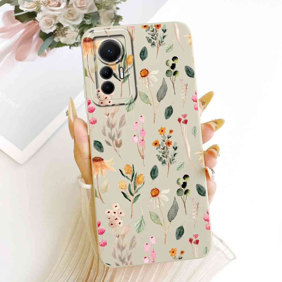 For Xiaomi 12 Lite Case Cute Cat Sunflower Soft Silicone Back Cover For Xiaomi 12 Lite 2203129G Phone Cases Fundas