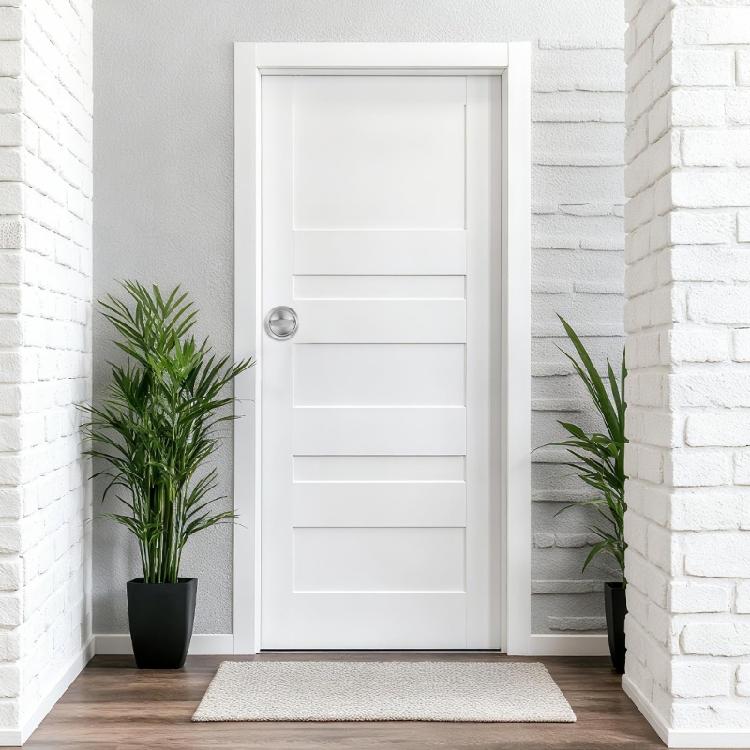 Round Recessed Pocket Door Lock Steel Pull with Double Sided Turn Handle for Interior Sliding Door and Passage Door Installation Projects