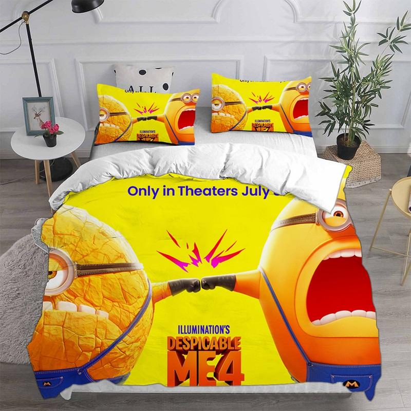 Despicable Me 4 Bedding Sets Comforter Quilt Bed Cover Duvet Cover Pillow Case 2-3 Pieces Sets Kids Adult Size