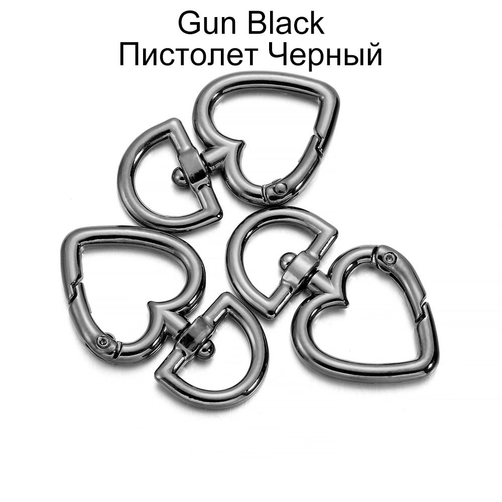 

5Pcs/lot Peach Heart Shape Metal Spring Clasp Hooks Carabiner Key Ring Connectors For DIY Keychain Jewelry Making Accessories