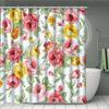 Floral Curtains Ins Shower Curtain Set for Bathroom Modern Bath Rug Decor For Bathroom Shower Curtains Multi-Size Home Decor