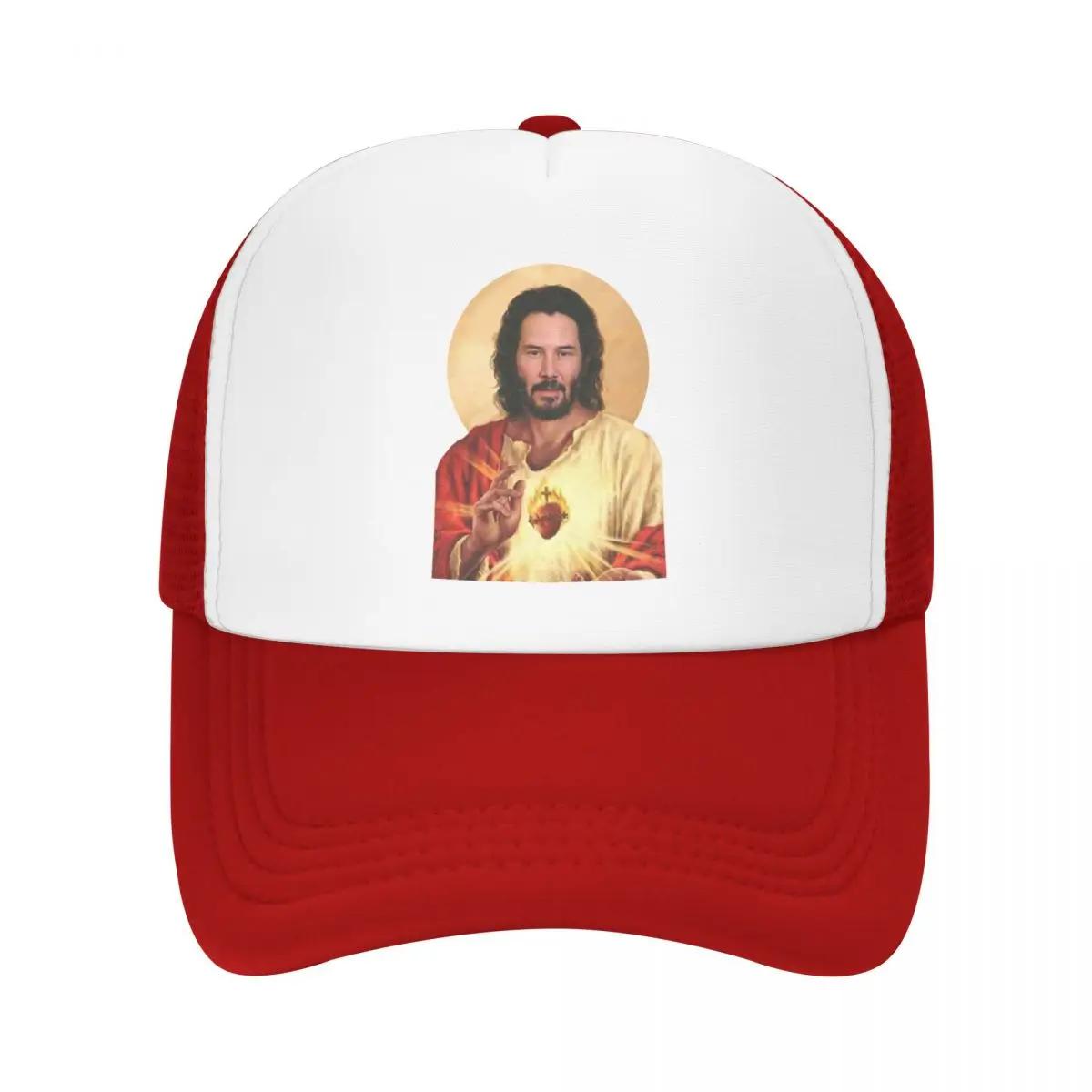 

Personalized Saint Keanu Reeves Trucker Hat Women Men Adjustable Unisex Jesus Meme John Wick Baseball Cap Outdoor Dad One Size
