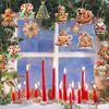 12Pcs Christmas Gingerbread Man Ornaments Mini Paper Gingerman Hanging Pendant  Xmas Tree Decorations Childen New Year Gifts