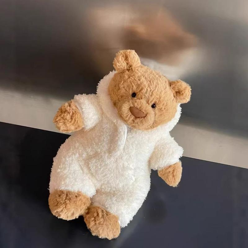 Cartoon Bodysuit Bathrobe Little Bear Light Brown Cute Stuffed Doll Soft And Comfortable Toys Outfit Change Doll Periphery Gifts