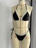 2026 Cross-Border European & American Lace Tie-Up Triangle Bikini Swimwear