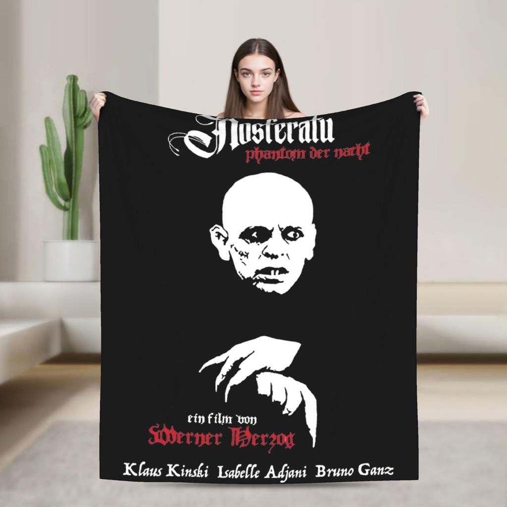Black Metal Nosferatu Blanket Fuzzy Vintage Breathable Throw Blanket for Bed Sofa Autumn/Winter