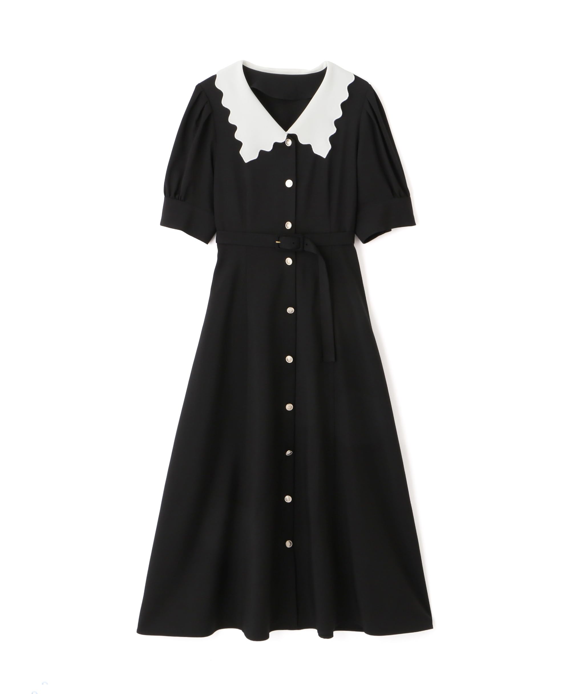 

Jill by Jill Stuart Casual Dress [Miku Collaboration] Scallop Collar Dress, Women s, Black