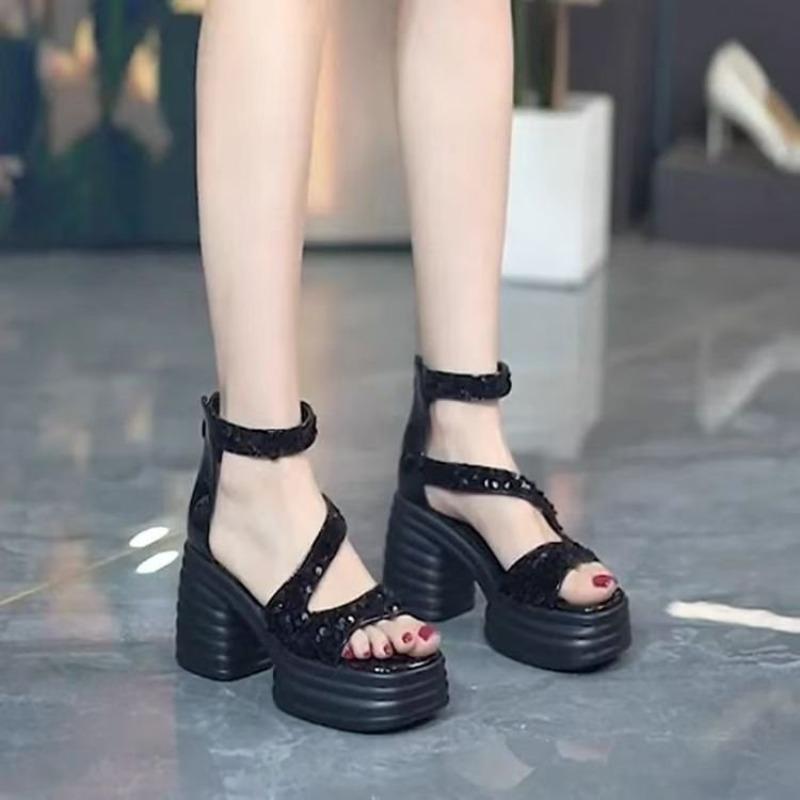 Sandals and Women's Shoes - New Style, Versatile, Thick-soled, High-heeled Shoes